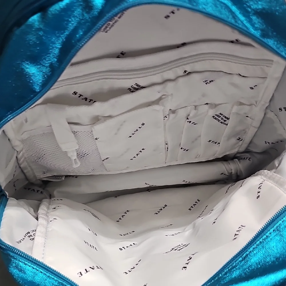 STATE Teal Metallic Backpack